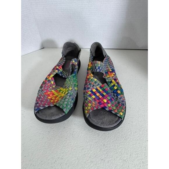 "BARETRAPS" Ivette Woven Peep Toe Rainbow Slip On Mary Jane Sandal Sz 9.5M - Picture 4 of 8
